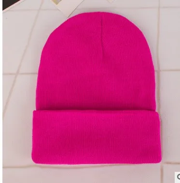 

2016 New Winter Korean Casual Set Head Men Women Knit Cap Gray Blue Black White Red Elastic Warm Wool Hat