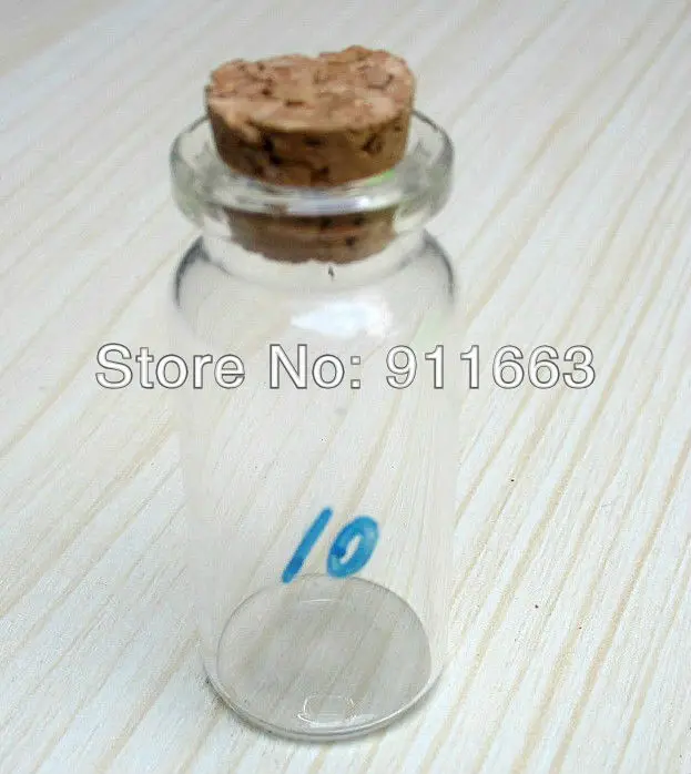 20mm 10ml glass vial+ wood stopper 2