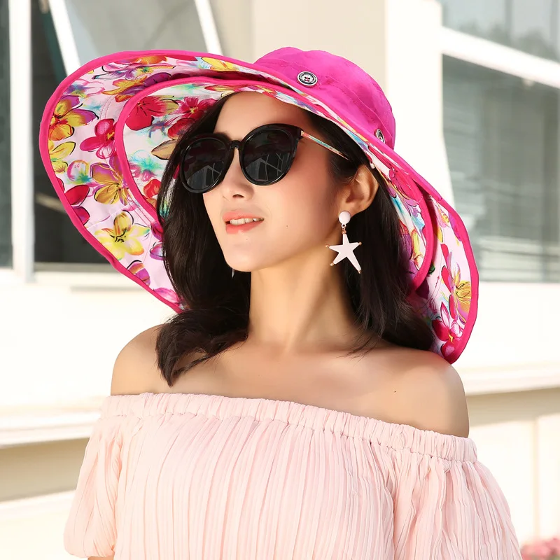 Buy 2018 Fashion Summer fashion foldable large brim UV