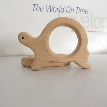 

10PCS TURTLE Handmade Natural Newborn Beech Wooden Teether Toys