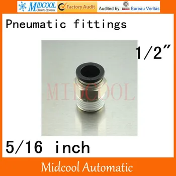 

Pneumatic quick connector PC5/16-R04,5/16 inch air tube 1/2" BSP thread straight joint plastic fitting