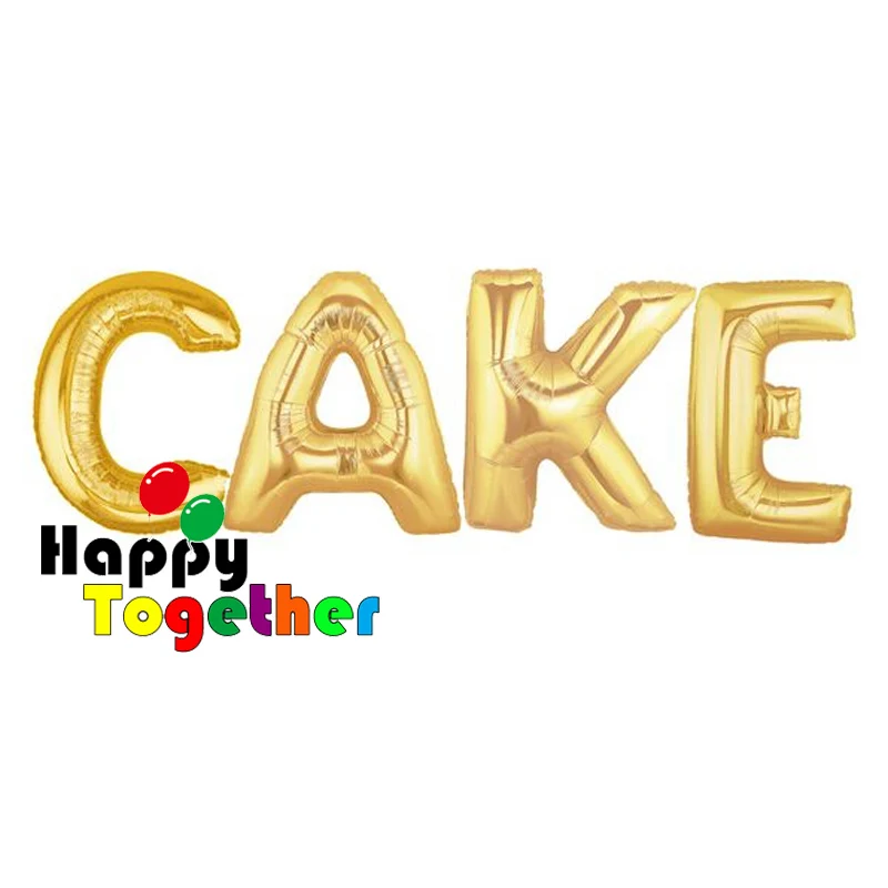 Новый Дизайн Огромный Размер Торт Золото Серебро Письмо Алфавит Шар Печать