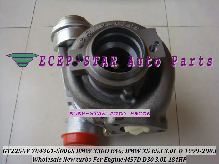 GT2256V 704361-5006S TURBINE Turbo Fit For bmw 330D E46 X5 3.0D E53,EngineM57D D30 3.0L 184HP 1999-2003 Turbocharger (4)