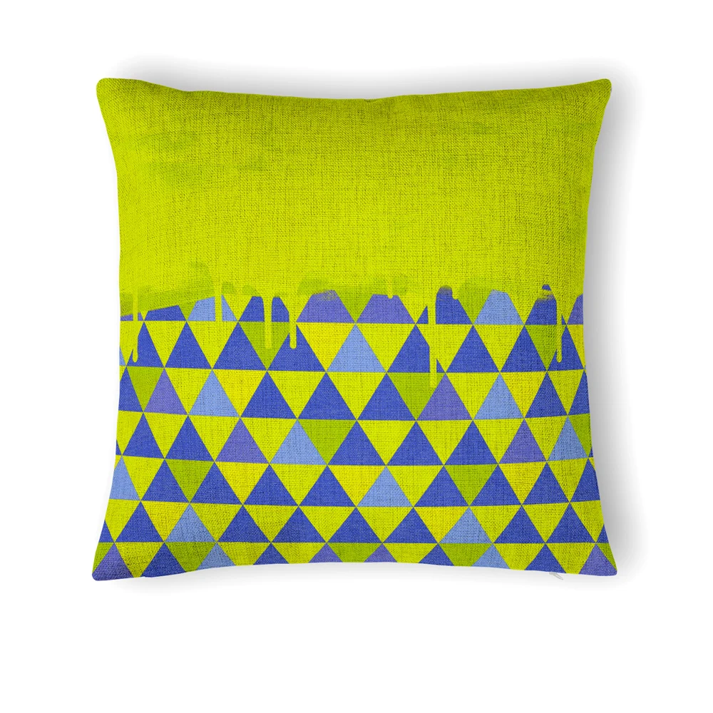 Wholesale Yellow and blue Cushions creative Geometry pattern