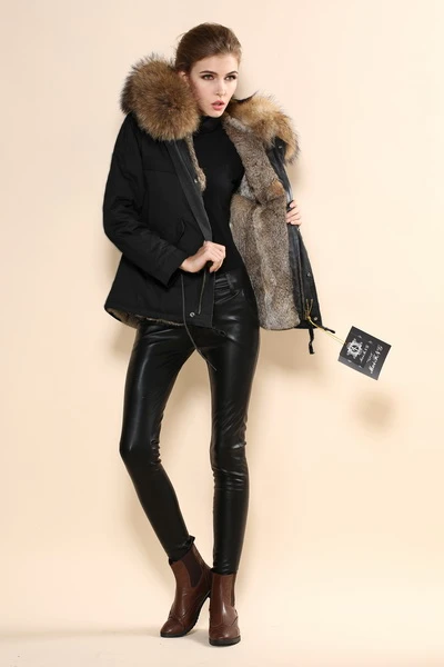 16 春 冬aliexpress英国夫妻フォックスファーコートファージャケット本物のアライグマ犬の毛皮の襟女性の冬のパーカー Fur Jacket Fur Coat Furfur Coat Aliexpress