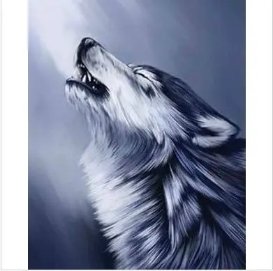 Вышивка пакет Высокое качество наборы вышивки крестом Crazy Wolf животное