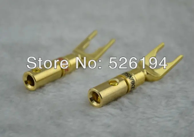 Бесплатная доставка 4 шт Золото Змея Spade Plug Spade адаптер