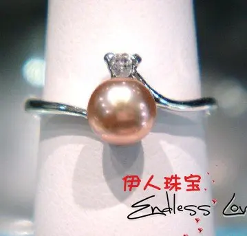 Сочетание цветов! Модные пресноводных 7-8 мм жемчужное кольцо ювелирные изделия, красивая палец ювелирные изделия партии аксессуаров