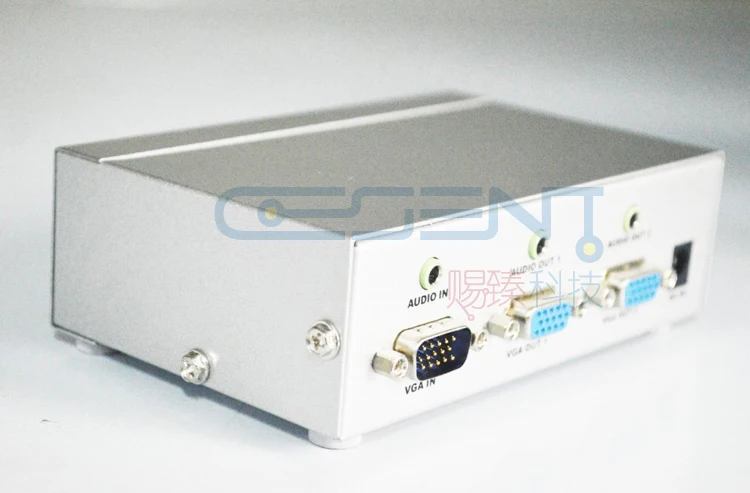 2 порта 1x2 VGA+ аудио сплиттер 350 МГц для широкоэкранный дисплей HD 1920x1440 металл