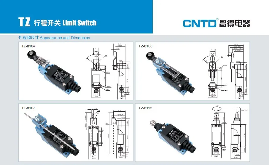 4 шт./лот высокое качество CNTD TZ-8112 Регулируемый рычаг Концевой переключатель/микро переключатель