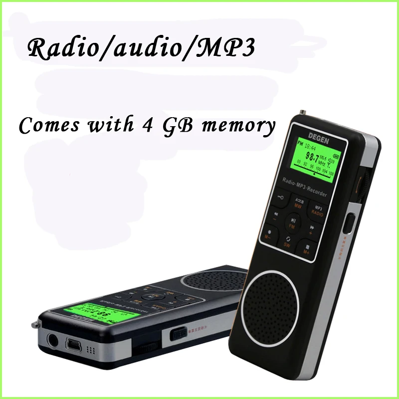 Радиоприемник Degen MW SW AM коротковолновый FM стерео радиоприемник DE1127 4 Гб MP3 плеер и