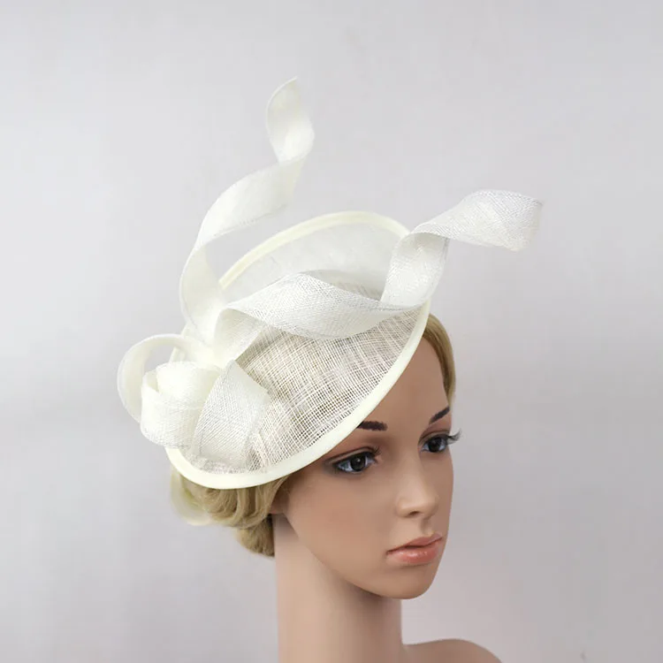 2016 New Design Feather Veil Wedding Hats Sinamay Fascinators New White Black Vintage Fascinators Sinamay Bride Hair Clip Hat Headwear Lady Hats For Wedding