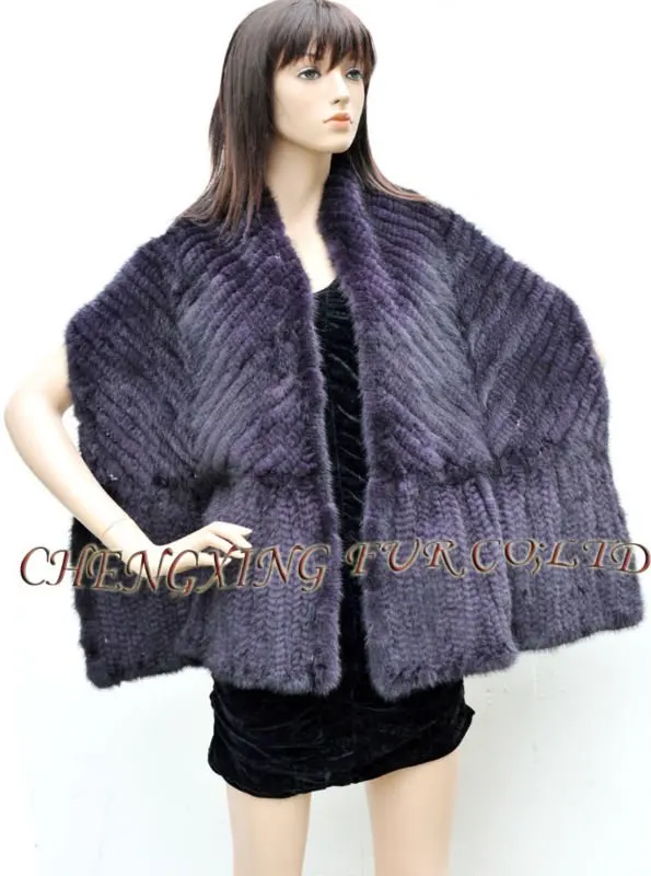 CX-B-M-46A Knit Mink Fur Lady's Shawl ~ DROP SHIPPING