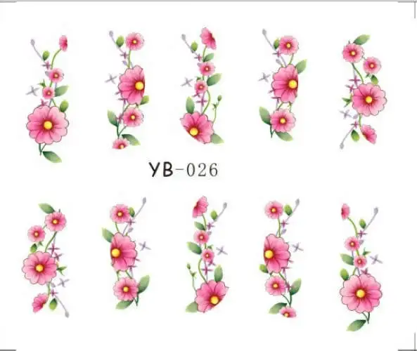 20 листов/много смешанных yb-025-yb-036 серии Симпатичные передача воды Стикеры ногтей Стикеры