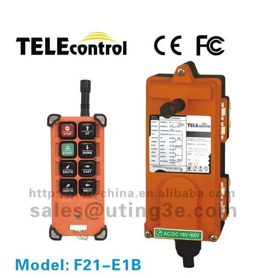 

F21-E1B(1 transmitter 1 receiver) 8 buttons 1 speed industrial crane radio remote control for hoist