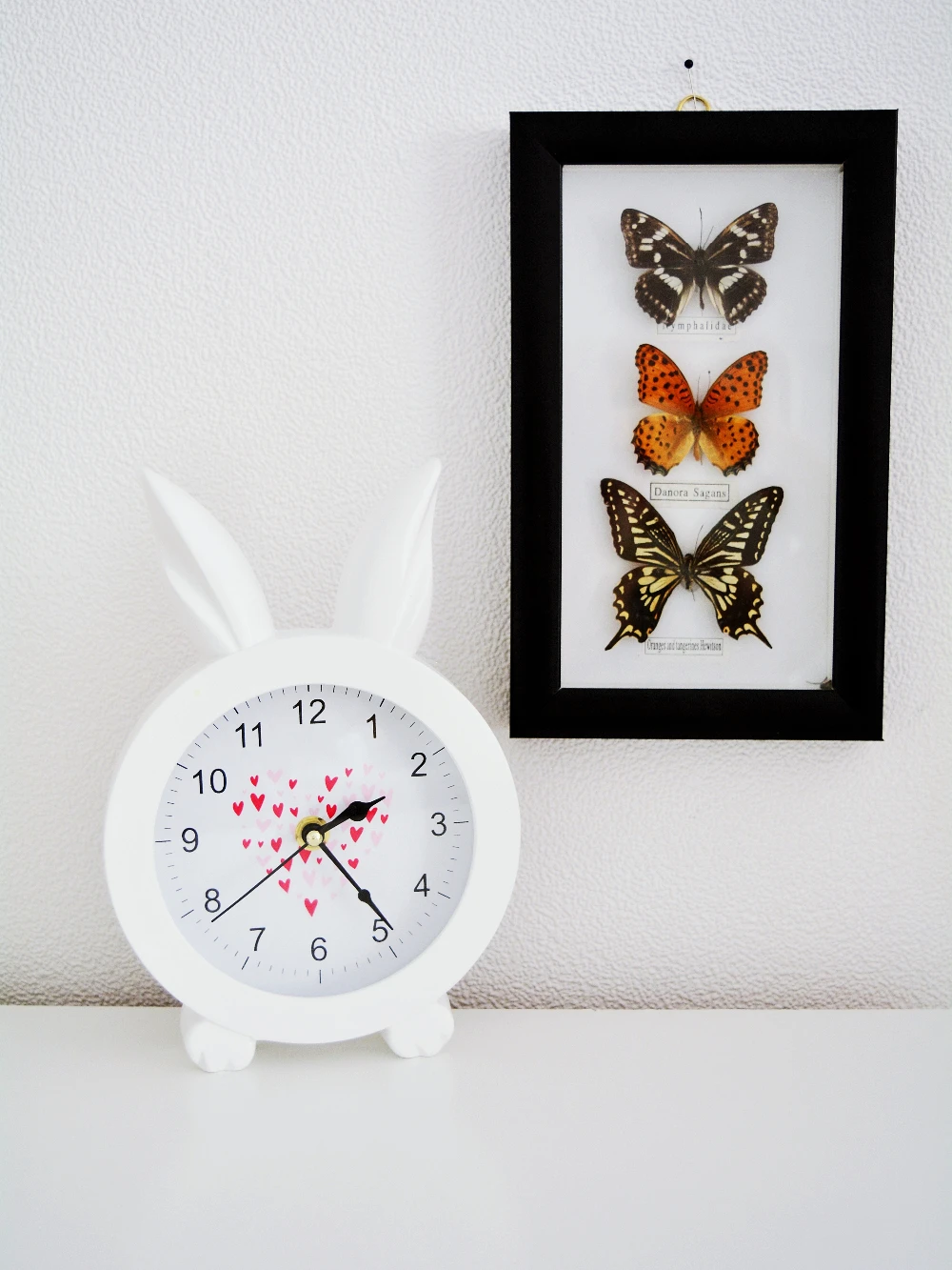 Miz Home Anna Series White Rabbit Ear Wooden Wall Hanging Quartz Clock Desktop Clock Free Shipping