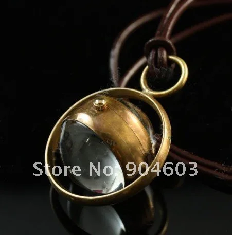 10pcs/lot BRASS Glass Orb SPHERE Mechanical  POCKET Watch Necklace WE116