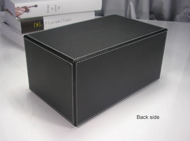 3-Слои ящики для хранения канцелярских принадлежностей ящик Рабочий стол разное Коробка-органайзер черного цвета из искусственной кожи A302
