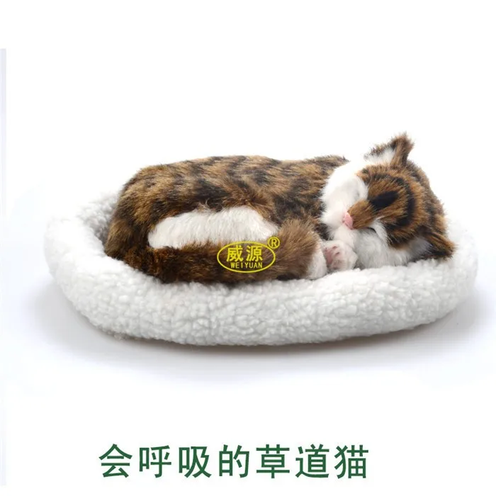 Зеленый Полосатый кот побаловать Petz питомец помощник дыхание кошка милые игрушки спать животное Emulational мини Vivid игрушки