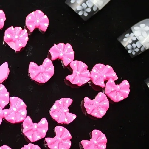 200 шт 10x9 мм милое украшение для ногтей в виде бабочки банты с точками украшения для ногтей Модный маникюр