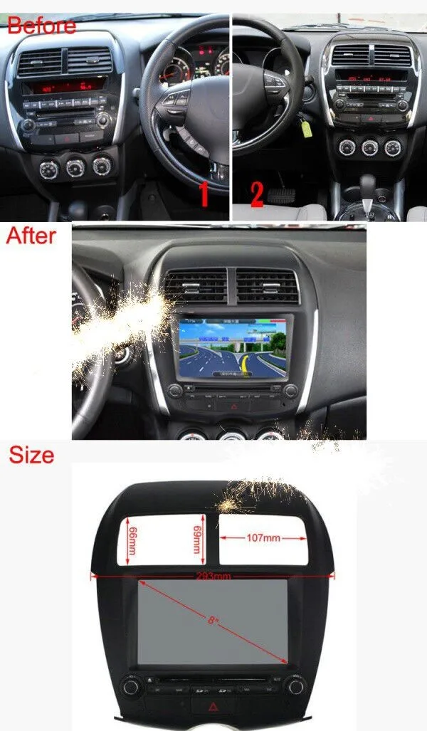 Cheap 8" Car DVD Player GPS Navigation System for Mitsubishi ASX RVR Outlander Sport/PEUGEOT 4008/CITROEN C4 2010 2011 2012 5