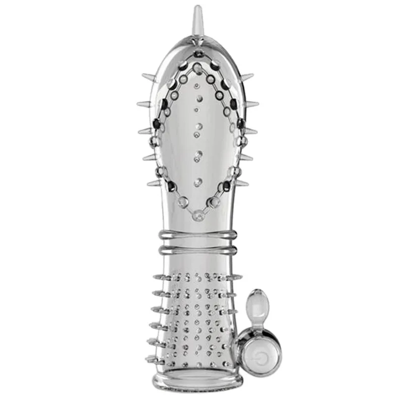 Презервативы мужские удлинитель пениса Кристальный Пенис с шипами силиконовый
