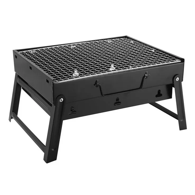 Outdoor camping folding barbecue grill Household BBQ portable black