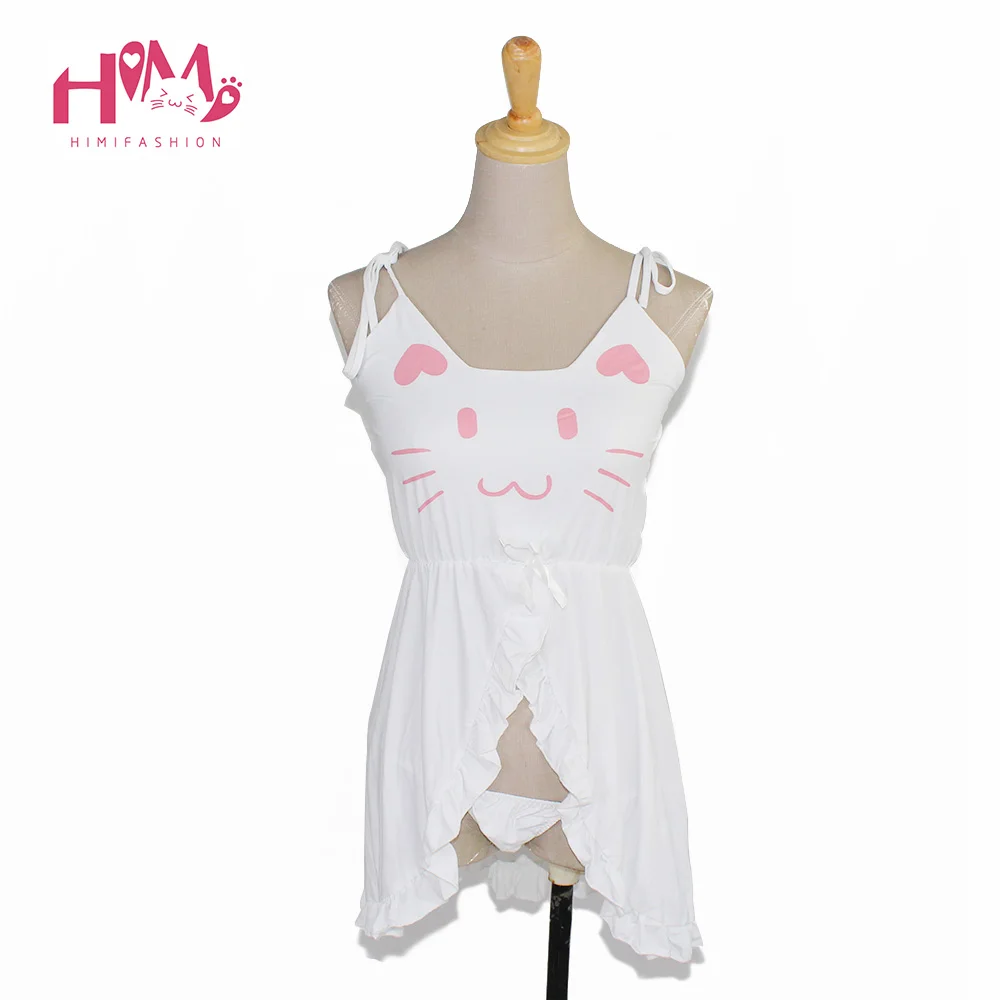 Women cotton Pyjamas black ladies nightgowns cat sexy artificial sleepwear graphic cute homewear nightwear feminine 3