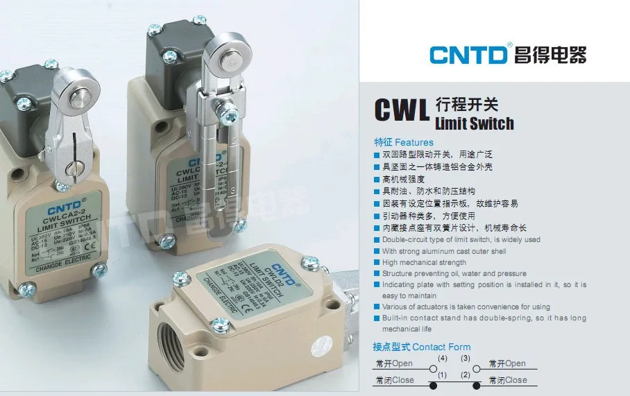 2 шт./лот высокое качество CNTD CWLNJ-2 воблый рычаг Концевой переключатель/микро-переключатель, сильный алюминиевый литой внешний корпус