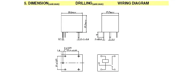 Songle 5 VDC Household Appliance 5 Pin PCB Relay SRD-05VDC-SL-C 1 Piece Songle 5 VDC Household Appliance 5 Pin PCB Relay SRD-05VDC-SL-C 1 Piece