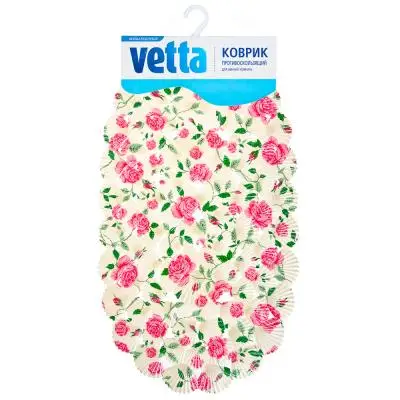 КОВРИК В ВАННУ VETTA "РОЗА"ПРОТИВОСКОЛЬЗЯЩИЙ,ПВХ, 2 ЦВЕТА,68X38СМ