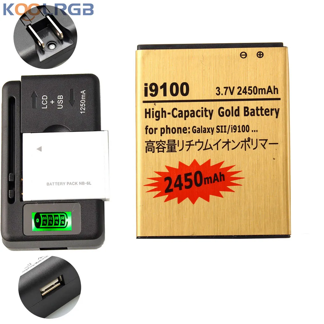 Золото премиум для samsung galaxy s2 sgh i777 eb l1a2gba высокая емкость 2450 мАч + 1 шт.