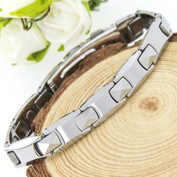 

New Arrival Pure Tungsten Steel Men's Health Healing Magnetic Germanium Bracelet Energy Bracelets Bangles