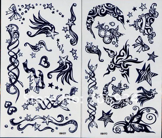 100pcs/lot Temporary Tattoos Tattoo Stickers For Body Art Painting Waterproof 2012 New Designs