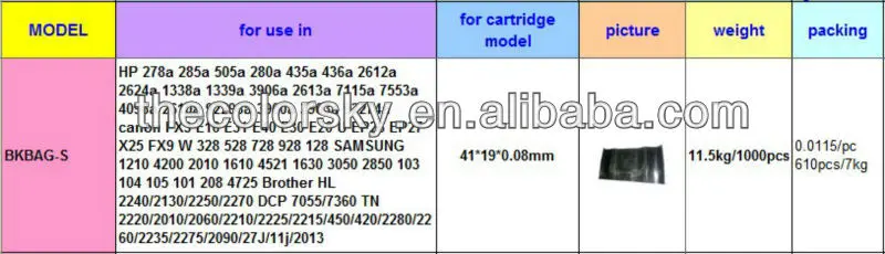 BKBAG-S) нейлоновая сумка картридж PE для Samsung MLT 103 104 105 101 208 SCX 4725 ML-3050 ML-2850 размер 41*19*0,08 мм