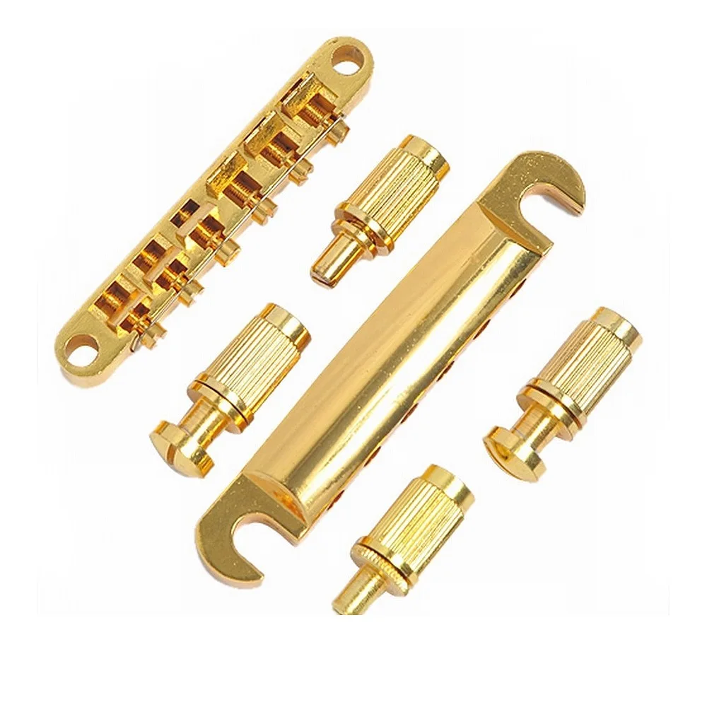 

Guitar Bridge Locking Roller Tune-O-Matic TOM Bridge And Tailpiece Gold Set For LP Electric Guitar