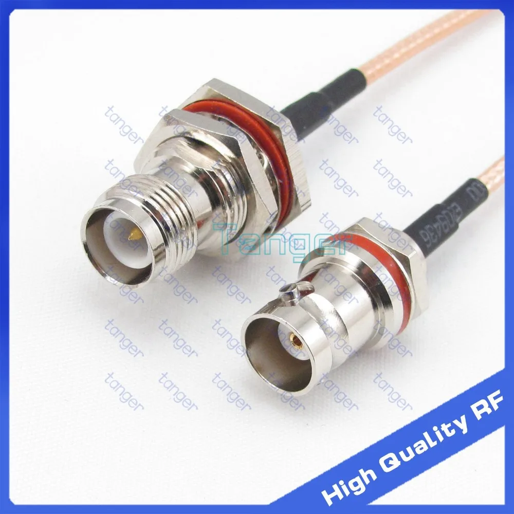 

RP-TNC female to BNC female behind with nut with RG-316 RF Coaxial Pigtail Jumper cable 6" 15cm Tanger High Quality