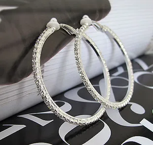 Большие серьги-клипсы со стразами без пирсинга серьги-кольца для клипса brincos