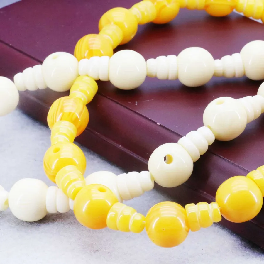 Hot Sale White Yellow Imitation Beeswax Jewelry Stone Loose Stripe