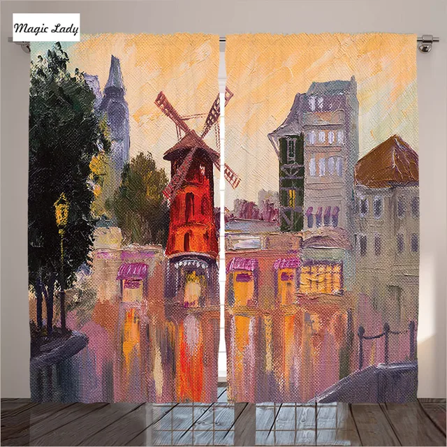 Europa vorhänge wohnzimmer schlafzimmer dekor stadtbild sammlung moulin