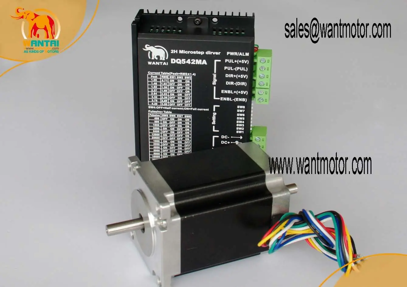 High Nema 23 Stepper Motor 185oz-in CNC Matching Driver 4.2A, 50VDC,125 Microstep Engaving Mill