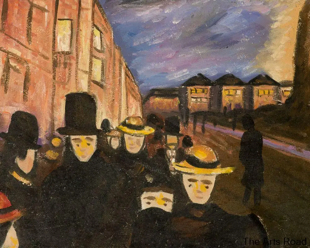 

Modern Abstract Paintings Reproduction Evening on Karl Johan Edvard Munch Fine Art Oil on Canvas Portrait Hand-painted