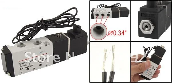 Двойной положение Пневматический электромагнитный клапан DC12V 4V110-06 5 шт. в 1 партии