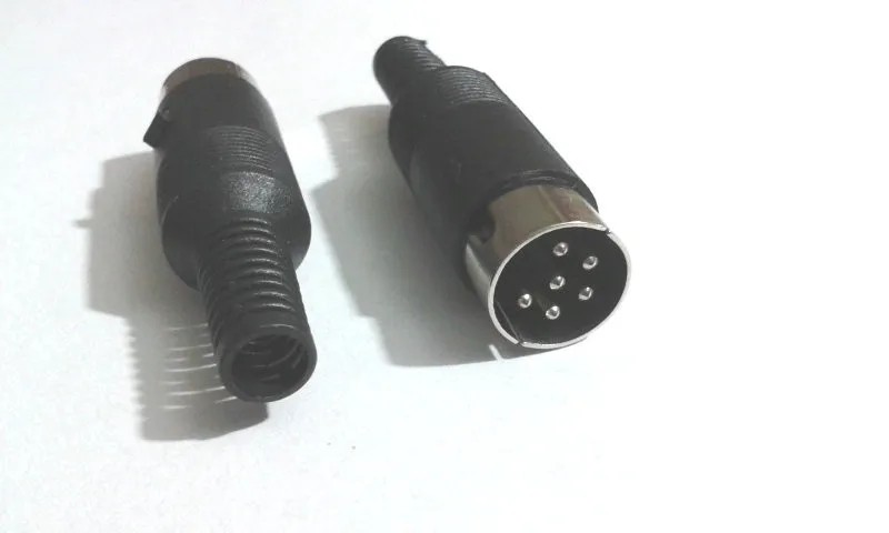 200 шт 6 Pin DIN штекер Кабельный разъем с пластиковой ручкой