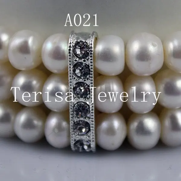 A021, Класса aaa. Естественная фреш вода жемчуг Barcelet.3 ряда. Размер : 6-7mm.Color : белый. Прорезиненная тесьма Bracelet.2pcs / много