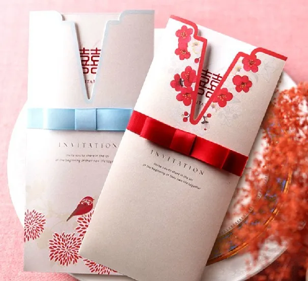 New Freeshipping Customized Chinese Style Creative Continental New Freeshipping Customized Chinese Style Creative Continental Upscale Wedding Invitations Card