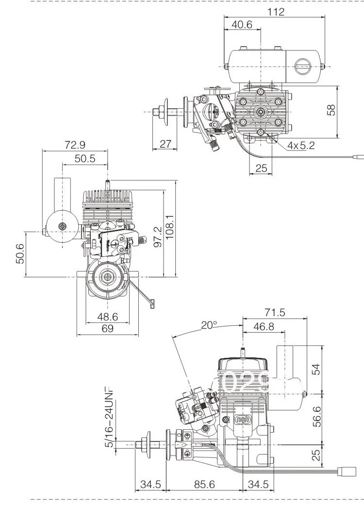 Бренд NGH GT25 B 25CC двухтактные бензиновые двигатели для модели самолета