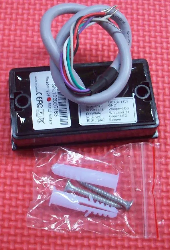 50 шт./лот KR101E RFID/EM карты Wiegand 26bit Reader/125 кГц Бесконтактный картридер с логотипом печати