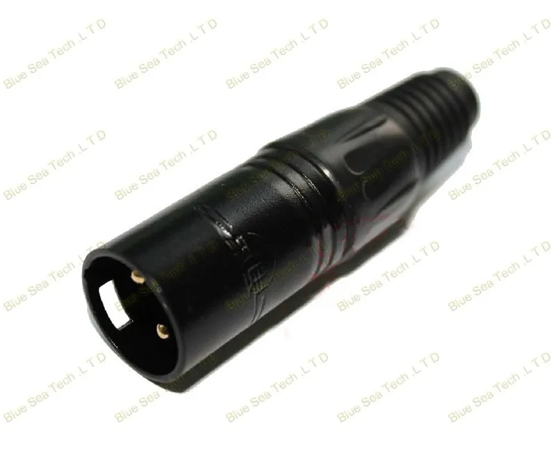 25 шт./лот черный DIY Медь с позолотой аудио разъем для микрофона XLR 3 Pin типа «папа» J3P XLR plug Бесплатная доставка