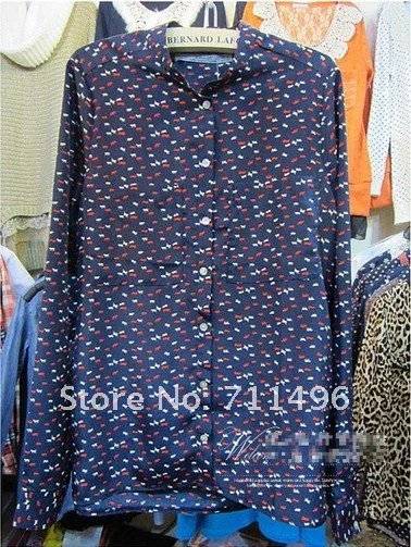 Free shipping 2012 new, women's Floral shirt,long sleeve casual women's shirt,hot sale